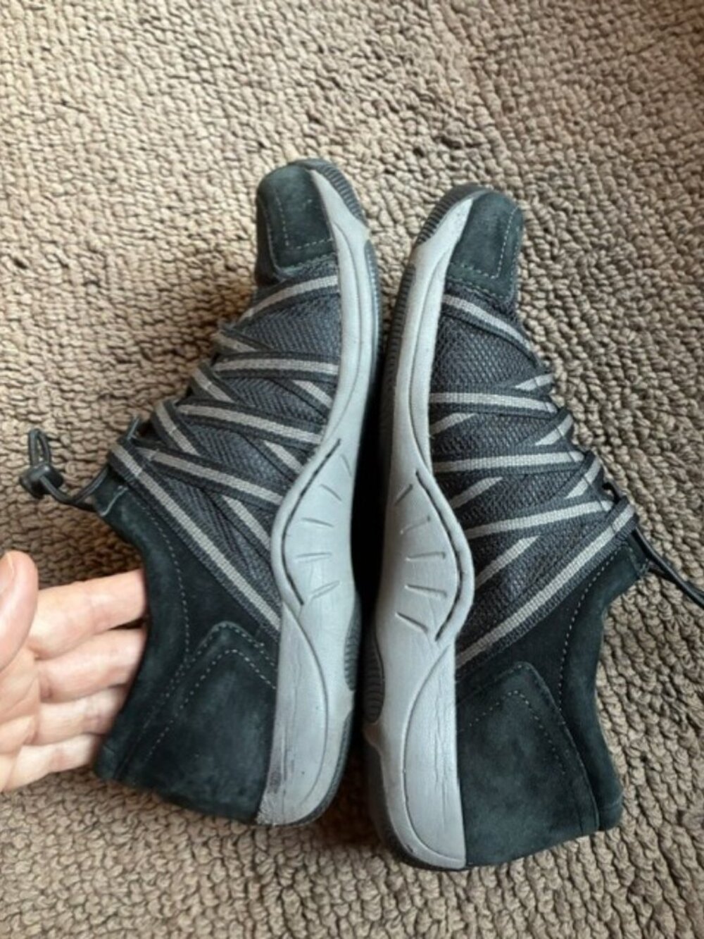 Dansko black gray suede accent sneakers / slip on shoes with PowerStep insoles